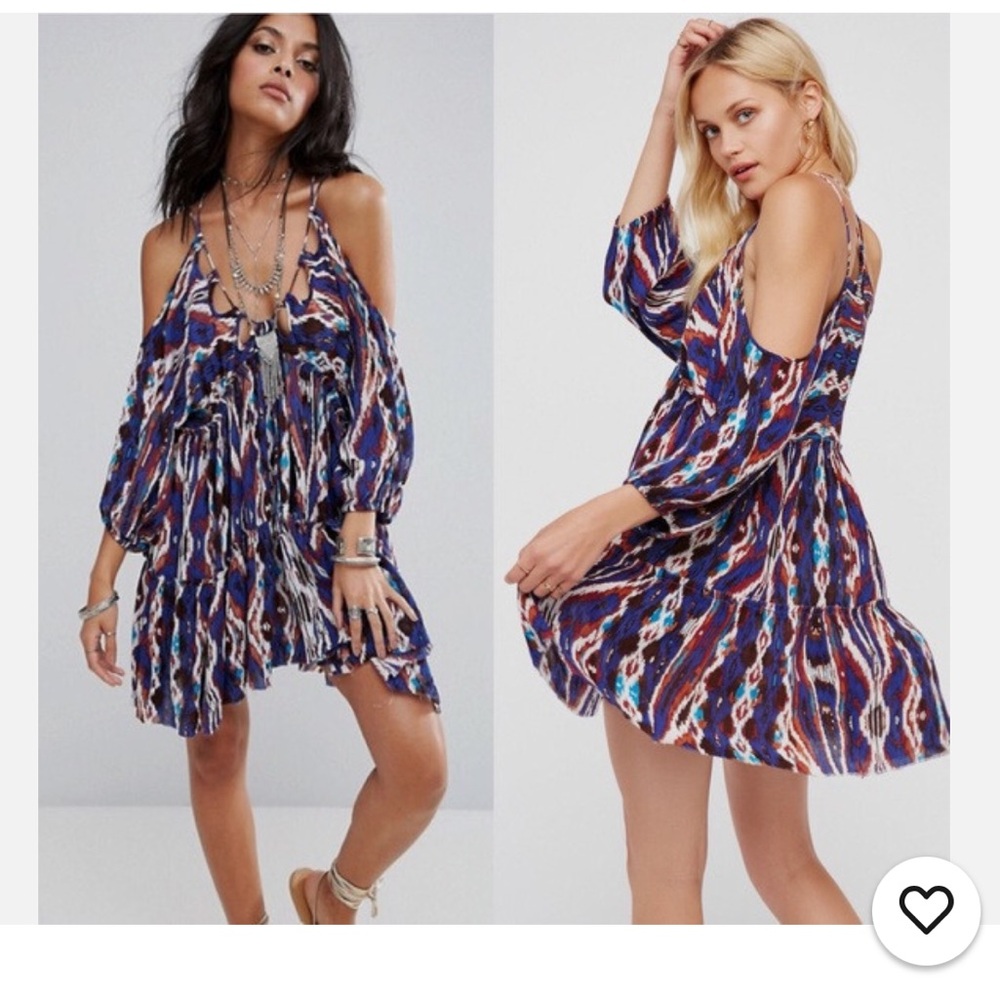 Free People monarch boho mini trapeze dress